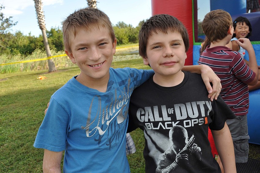 Owen Hamilton and Derek Anderson were eager to try out all the activities.