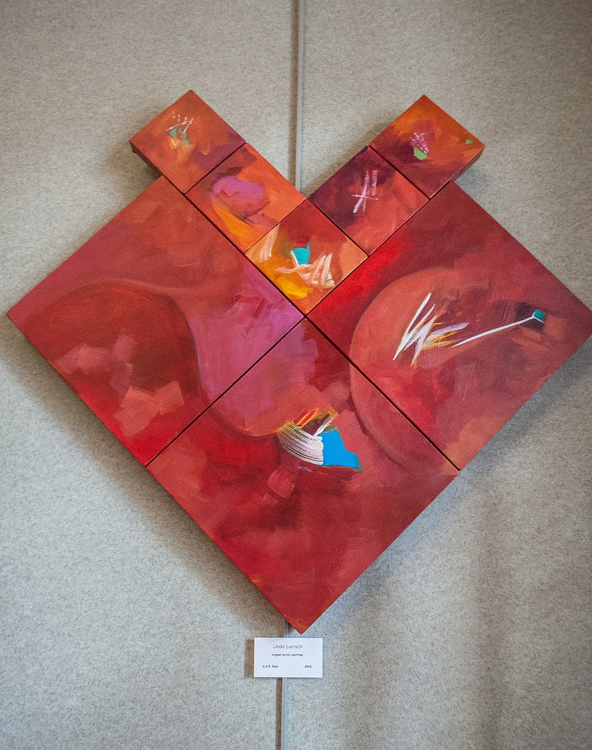 Linda Larisch paints imaginative and abstract art with acrylic paint.