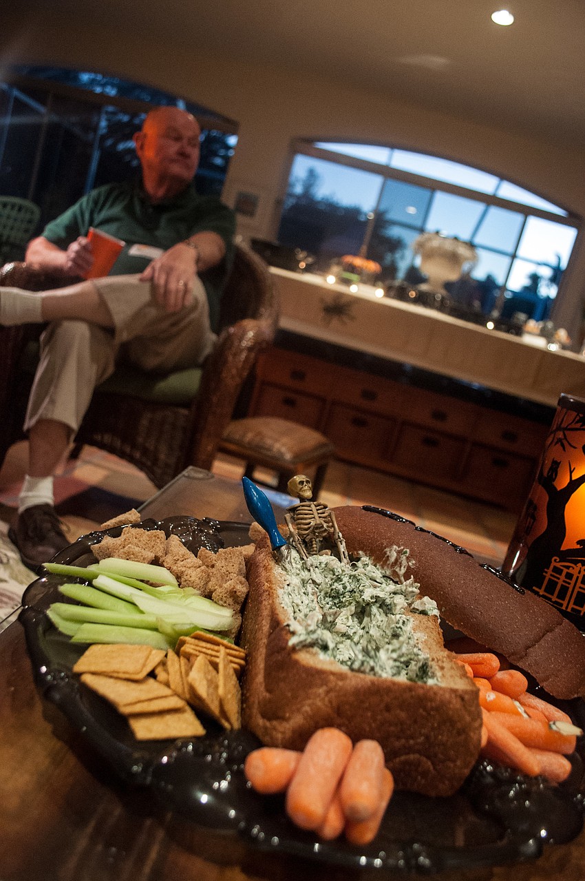 RIP spinach dip was served at the party.