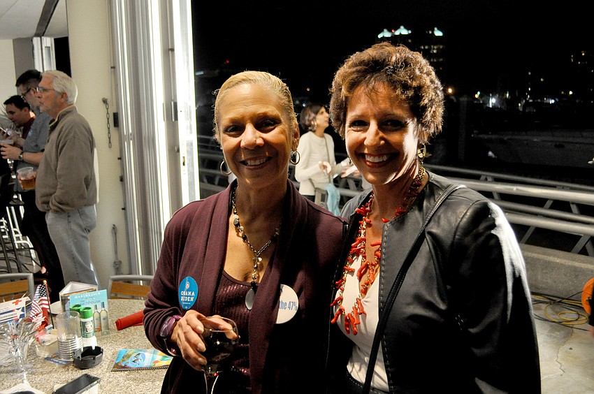Barbara Edelin and Democratic Party Chairwoman Rita Ferrandino