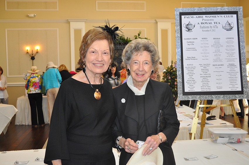 Helen Martin, the Vice President of the Palm-Aire Womenâ€™s Club, with Lenore Horner, a former chairman of the Palm-Aire Scholarship Committee