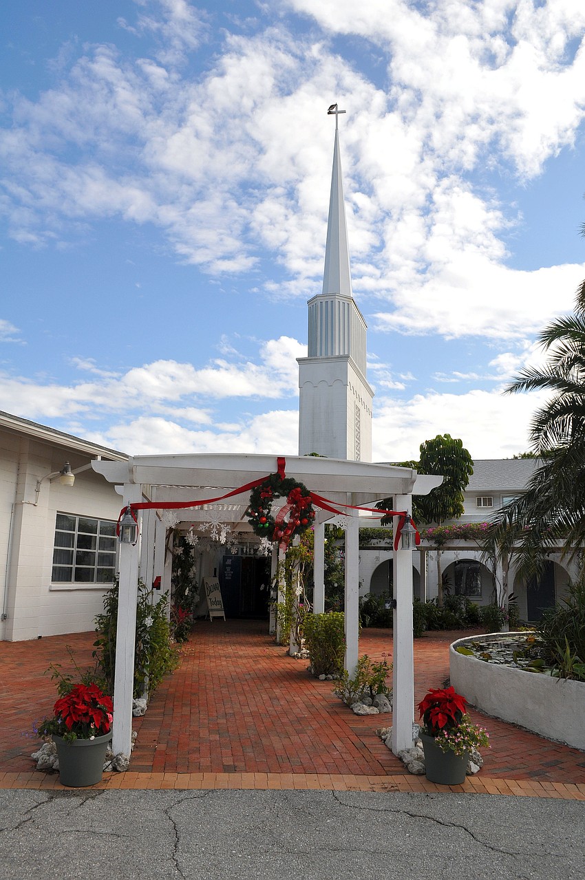 The outside of the Longboat Key Island Chapel was decorated Saturday, Nov. 17, for the holiday bazaar.