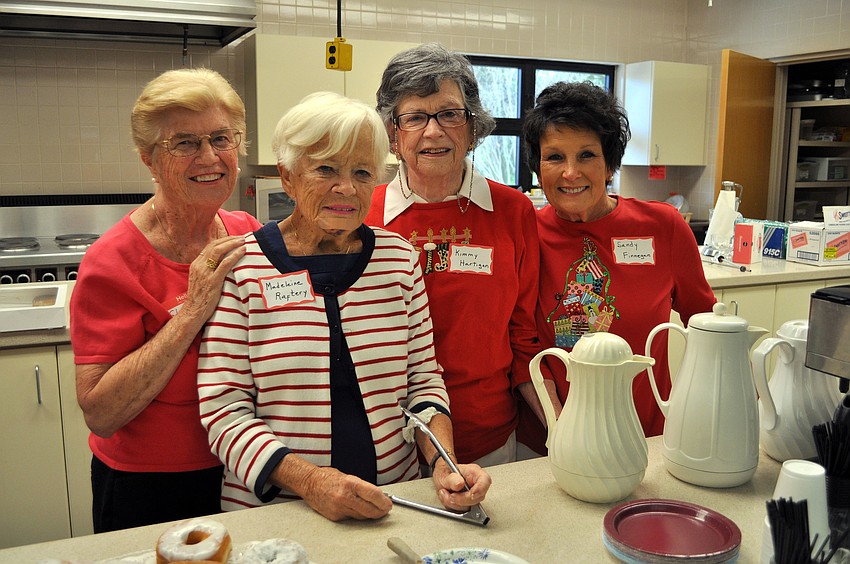Gloria Lionetti, Madeline Raftery, Kimmy Hartigan and Sandy Finnegan worked behind the counter serving up coffee and donuts.