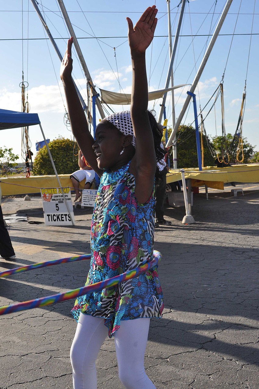 Laila Ward hula hooped.