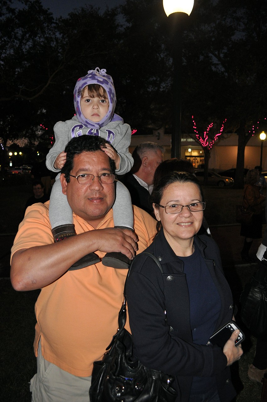 Olivia Silva, 3, with her grandparents Julio and Rosanne Silva