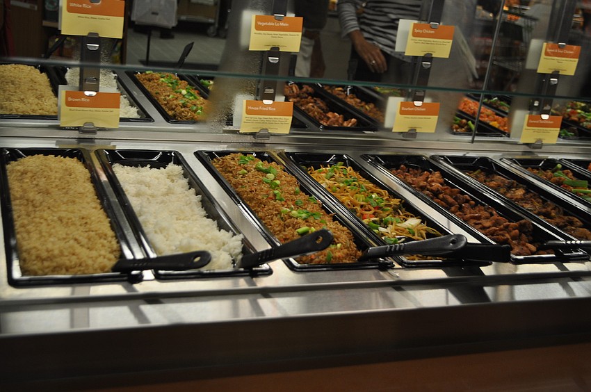 The new store offers a hot bar, along with a salad bar. Items are priced at $7.99 per pound.