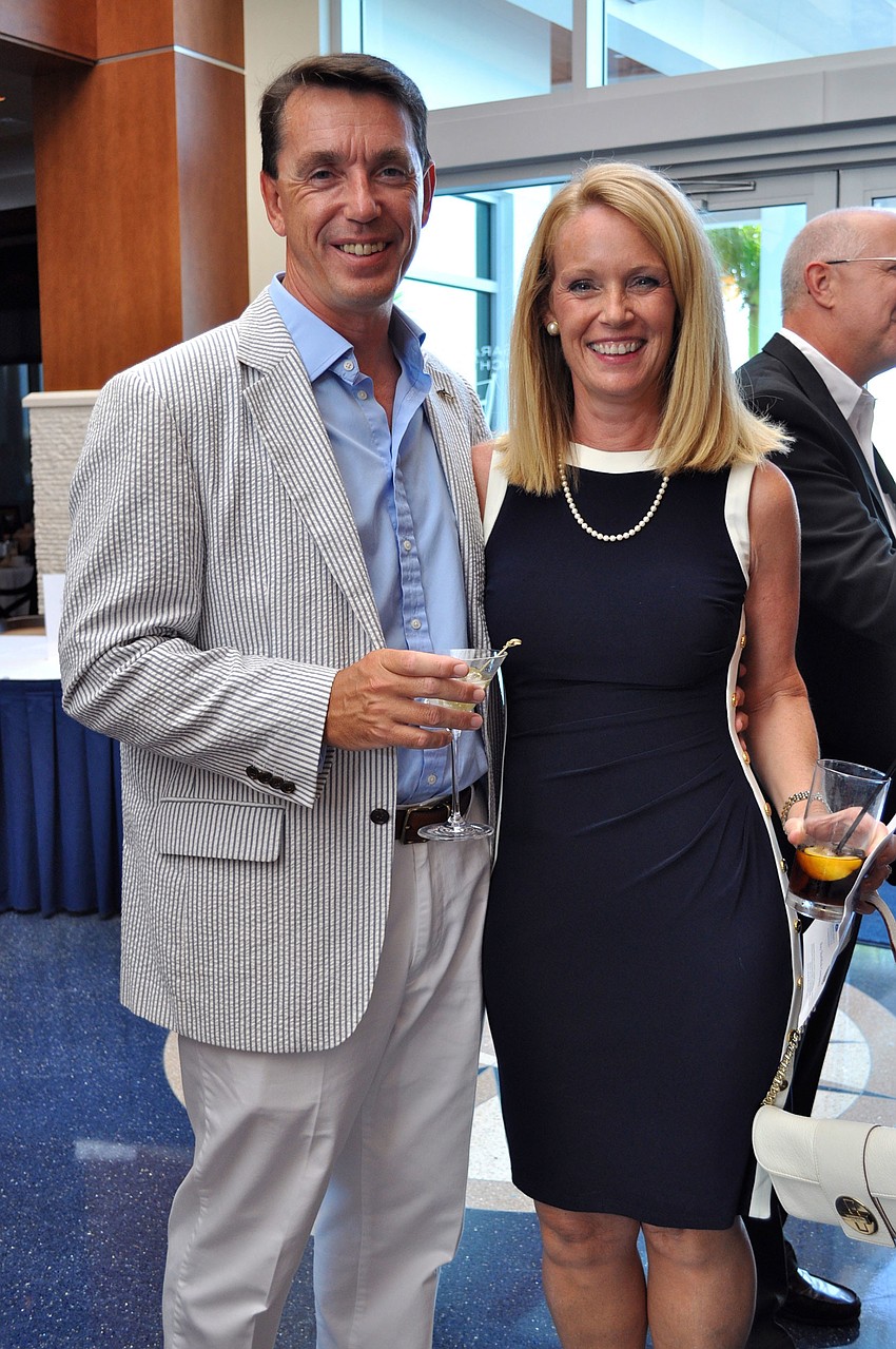 Nigel and Nathalie Mould enjoyed cocktails June 9 during Scallopalooza, a fundraiser to benefit scallop restoration in Sarasota Bay.