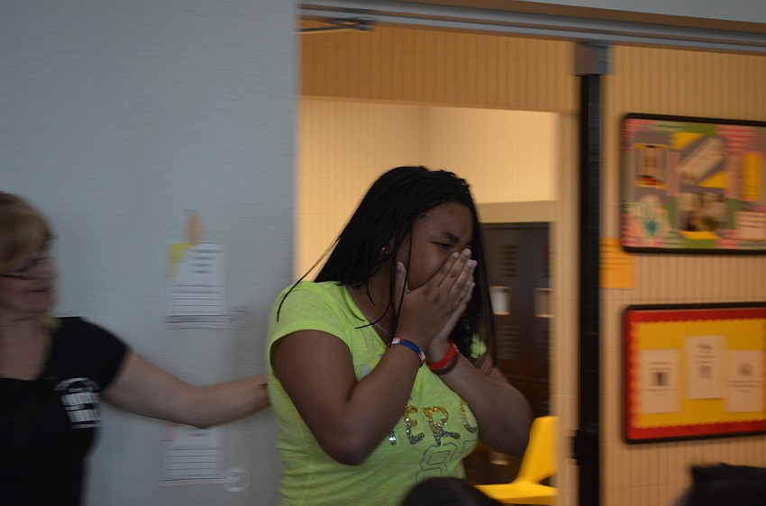 Zandy Sanders is shocked with the announcement that she is Girl of the Year.