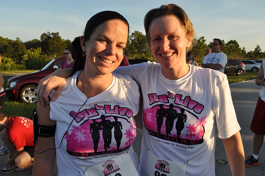 The sun was still coming up as racers Diane Devonshire and Becca Pena made their way to the starting line.