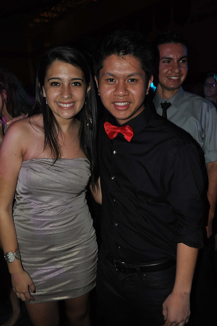 Alexis McCain and Tee Phung hit the dance floor early.