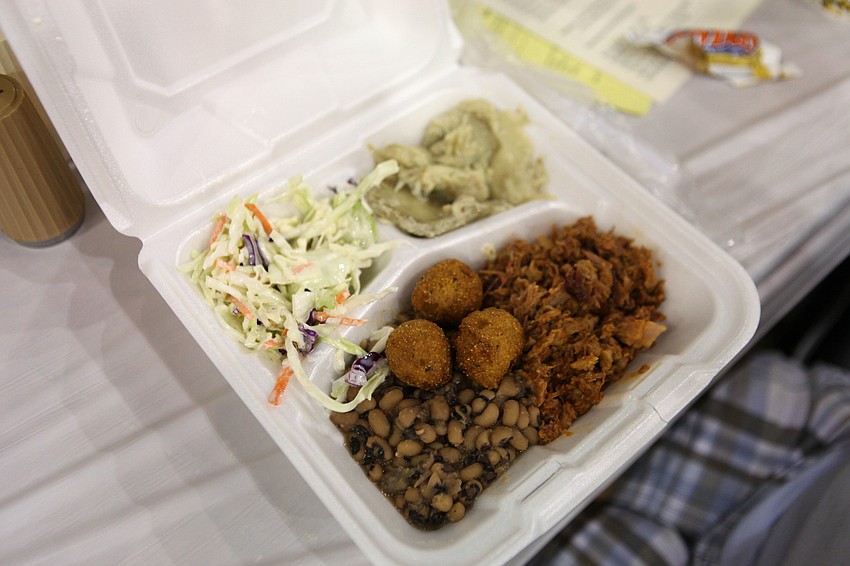 Pioneers enjoyed a lunch of black-eyed peas, coleslaw, swamp cabbage and more Sunday, Oct. 7.