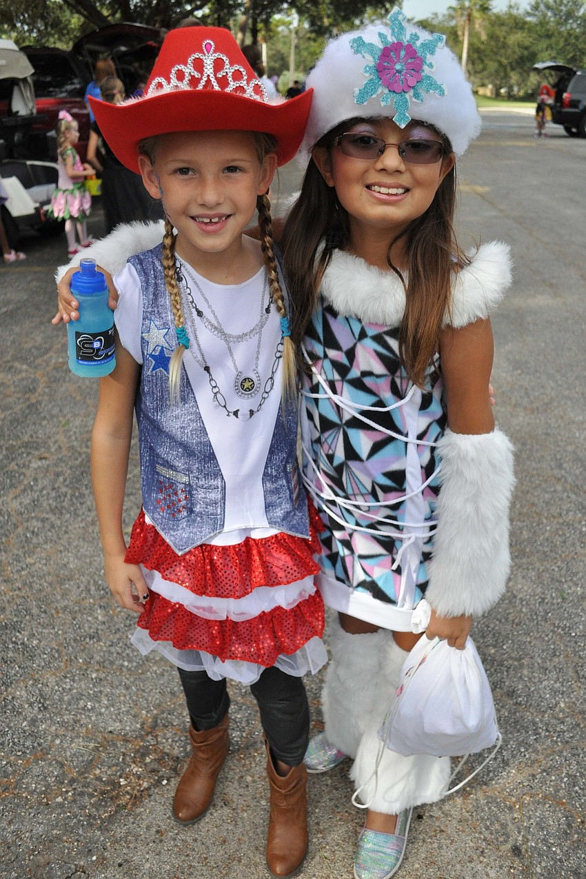 Sisters Ellie and Hannah Barker had fun together.