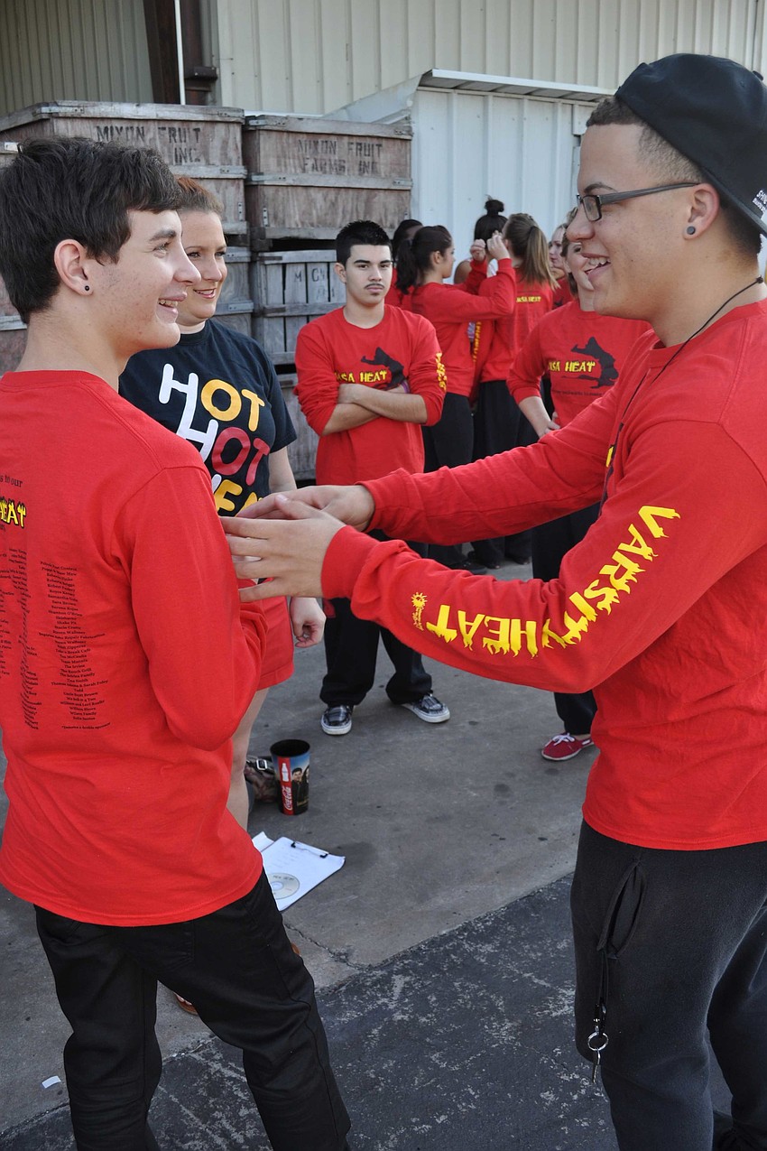 Devan Saoati and Peter Pinnock of the MSA Heat varsity dance team