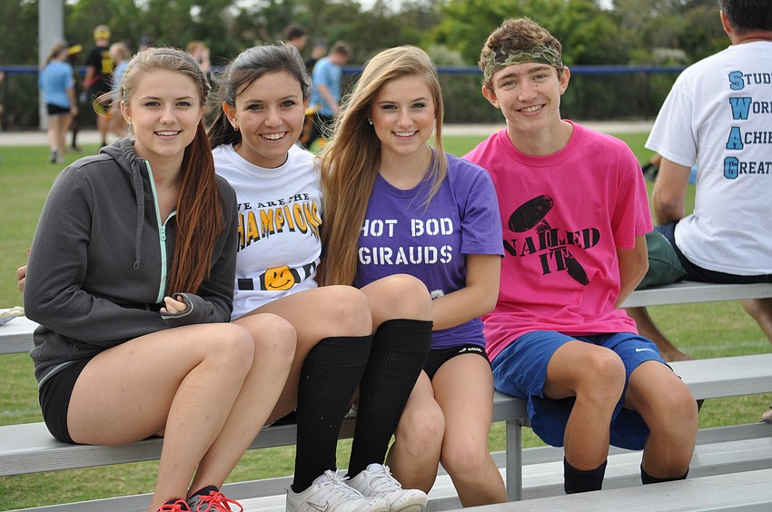 Alex Bradbury, Jordan Brown, Devin Bradbury and Zach Lang watched other games when they werenâ€™t playing.