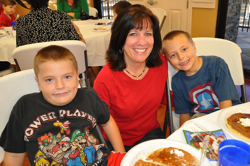 Hayden, Judy and Hunter Young enjoyed pancakes together.