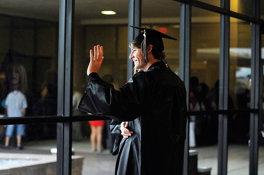 Braden River High Schoolâ€™s Garrett Vincent watched his family and friends file into the Manatee Civic Center May 31. Published June 7, 2012.