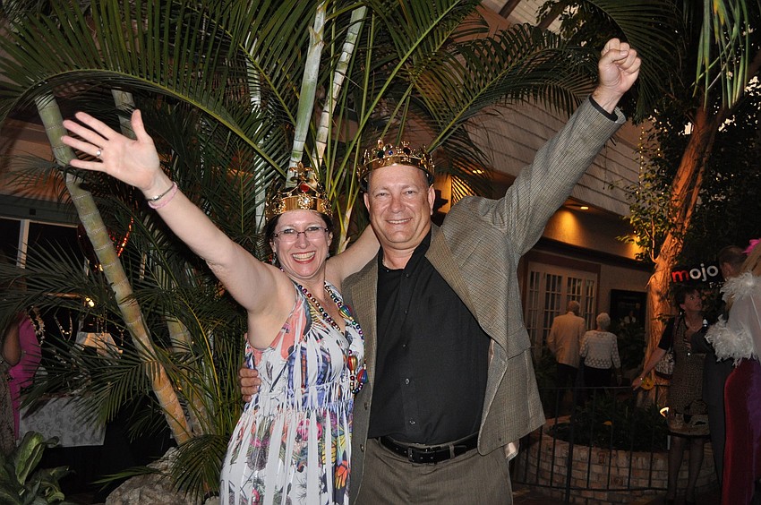 Charimen Grace Carlson and Steve Altier were Queen and King of the Mardi Gras themed gala.