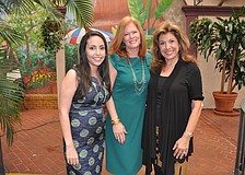 Alene Fowler with chairwomen Terri Klauber and Denise Mei