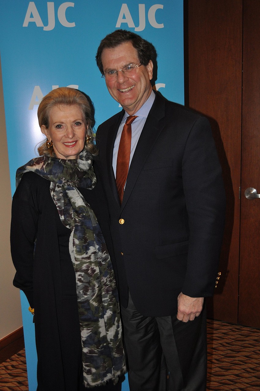 Anne Virag with guest speaker David Harris