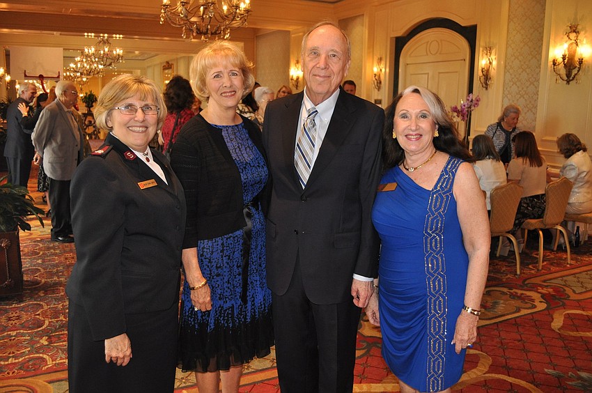 Major Donna Murphy with honorees Barbara and Al Siemer and chairwoman Marilyn Bezner