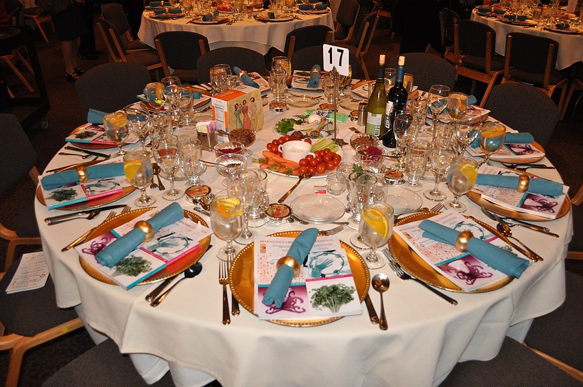 Each table was set up to celebrate Passover traditions.