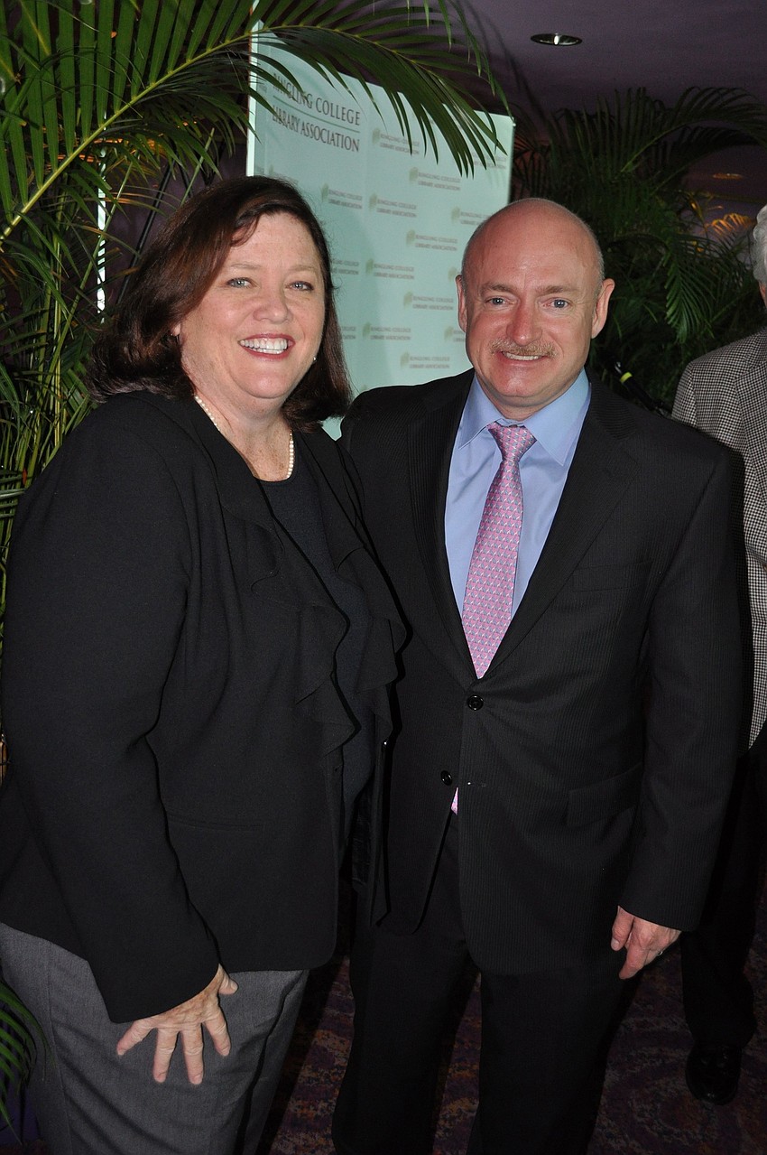 Stephanie Grosskreutz with captain Mark Kelly