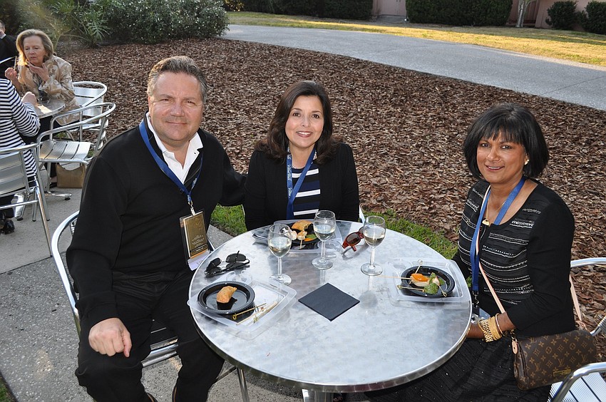 Casey and Deb Johnson with Juliet Swinton