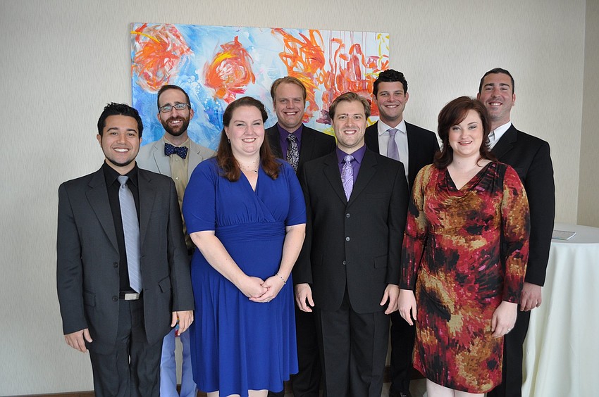 In back, Ben Plocher, Marvin Kehler, William Dwyer and William Roberts. In front, Jesse Martins, Rebecca Witty, Keith Brown and Lindsay Barche were all honored at the Salute to the Stars event.