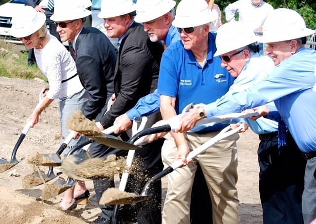 Naples officials celebrated the groundbreaking of Baker Park in February.