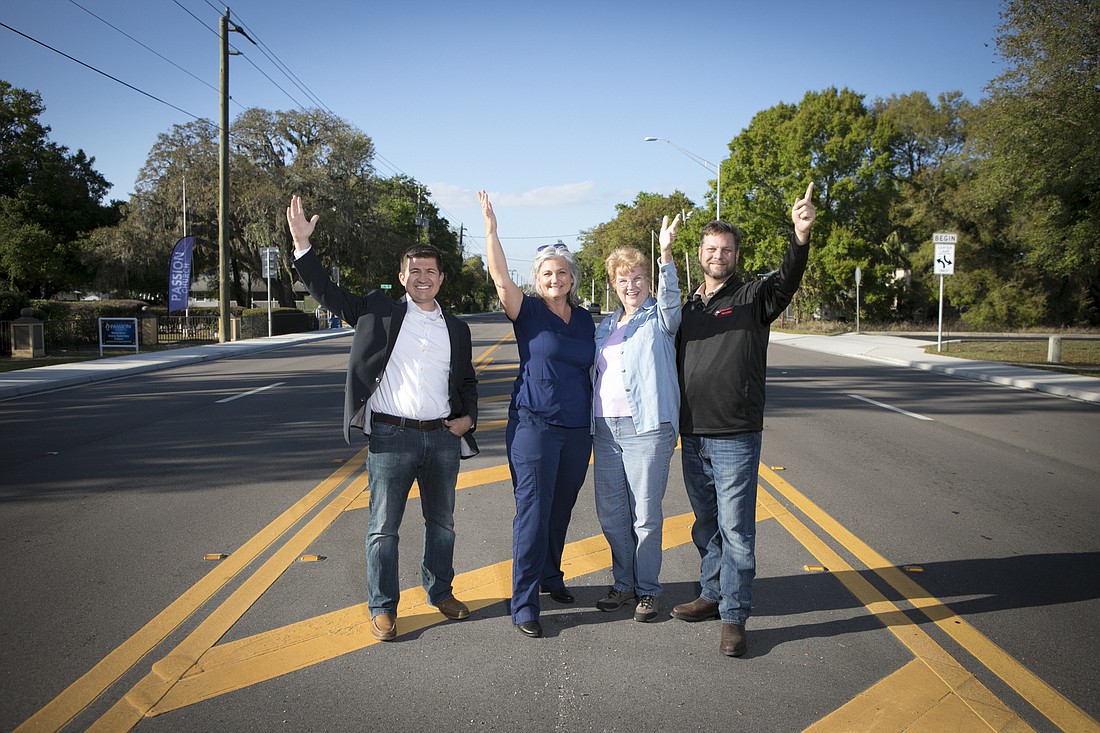 Mark Wemple. The Rural Development Committee in Parrish, including, from left to right, Evan Guido, Gretchen Fowler, Norma Kennedy and Alan Jones, would like to see more businesses come to this part of north Manatee County.