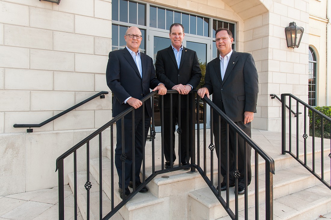 Lori Sax. Brian Hall, Shaun Merriman and Dan Hager are the three top leaders for CenterState Bank in the Sarasota-Bradenton region.