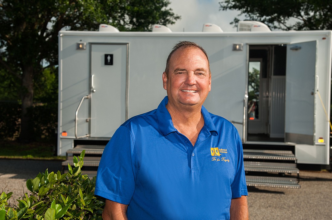 Lori Sax. Vince Lufsey hopes to find a big market in Sarasota and Tampa for Tailored Thrones, a mobile restroom business.