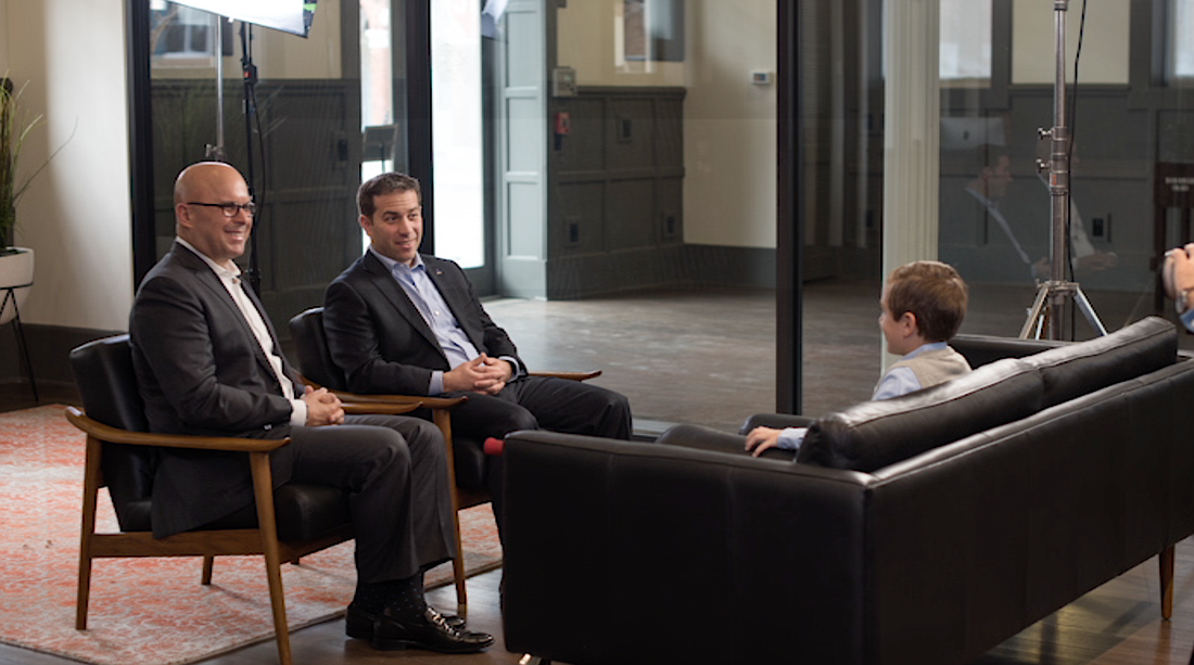 USAmeriBank CEO Joe Chillura and Valley National Bank President and CEO Ira Robbins speak with Gavin Houser. Courtesy photo.