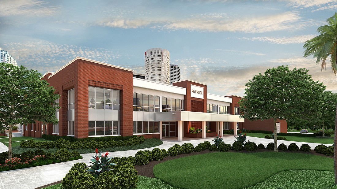 An artist&#39;s rendering of the University of Tampa&#39;s remodeled Riverside Building. Photo courtesy of the University of Tampa.