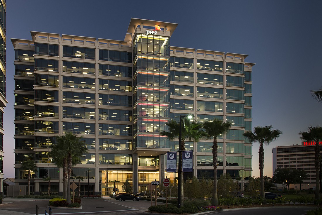 COURTESY RENDERING The MetWest III office tower, now under construction in the Westshore district of Tampa, is one of three new offfice buildings planned for the region.