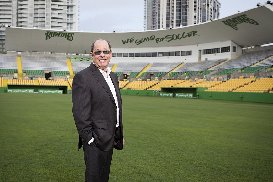 Pete the Pelican and Rowdies Owner - Tampa Bay Rowdies