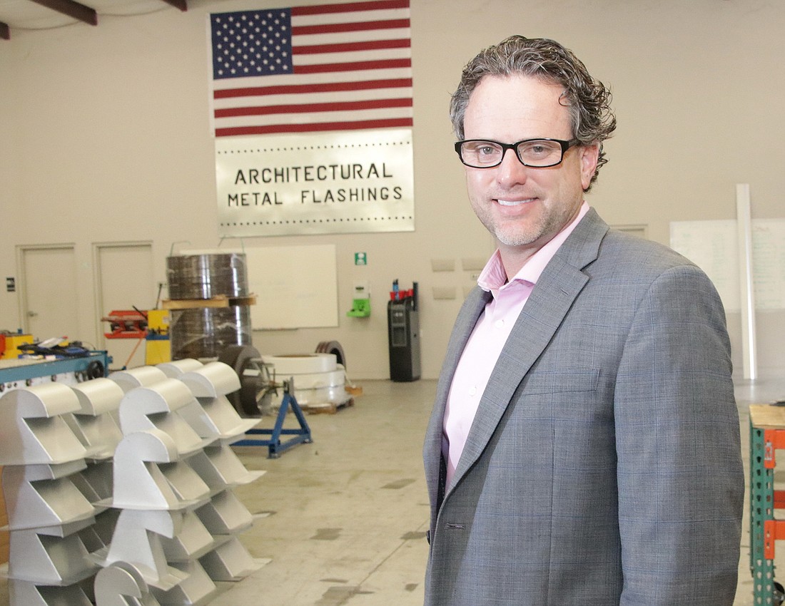 Jeffrey Bonk went started from scratch with one other fabricator and now has 14 fabricators in the production floor of Architectural Metal Flashings in Cape Coral.