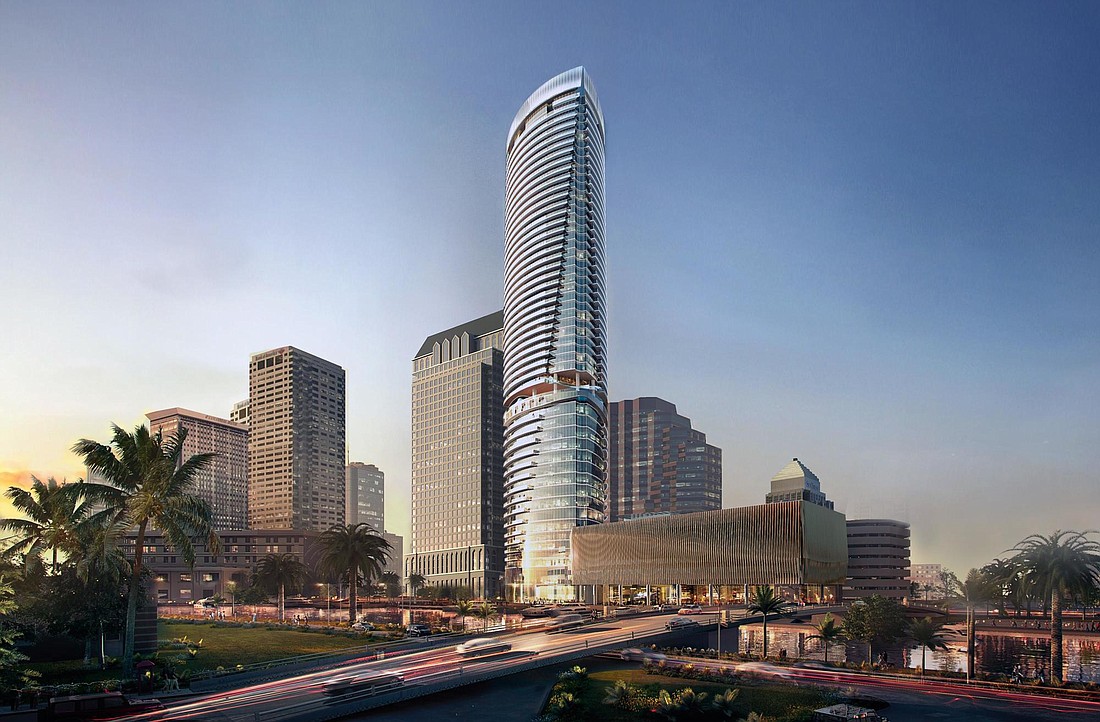 COURTESY RENDERING Feldman Equities Ltd., Tower Realty Partners and Two Roads Development plan to include more than 200 high-end condos in their 53-story Riverwalk Place project in Tampa&#39;s downtown.