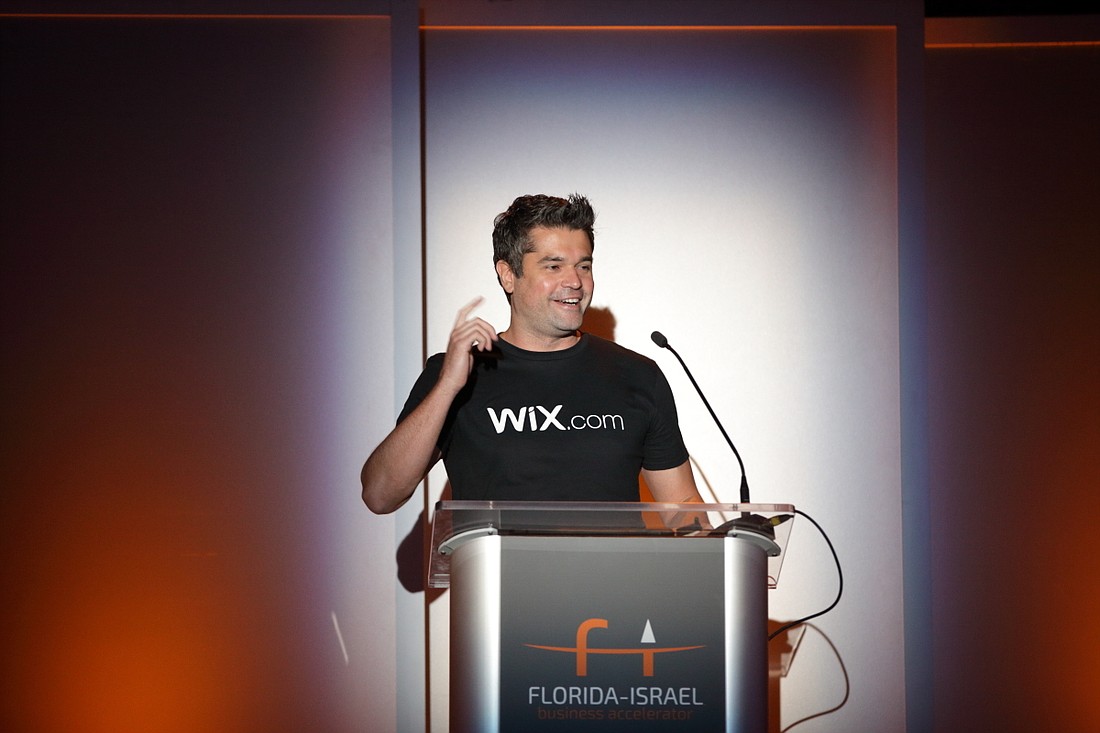 Danny Brigido of Wix speaks at the FIBA Innovation Fusion event in Tampa on June 13. Courtesy photo.