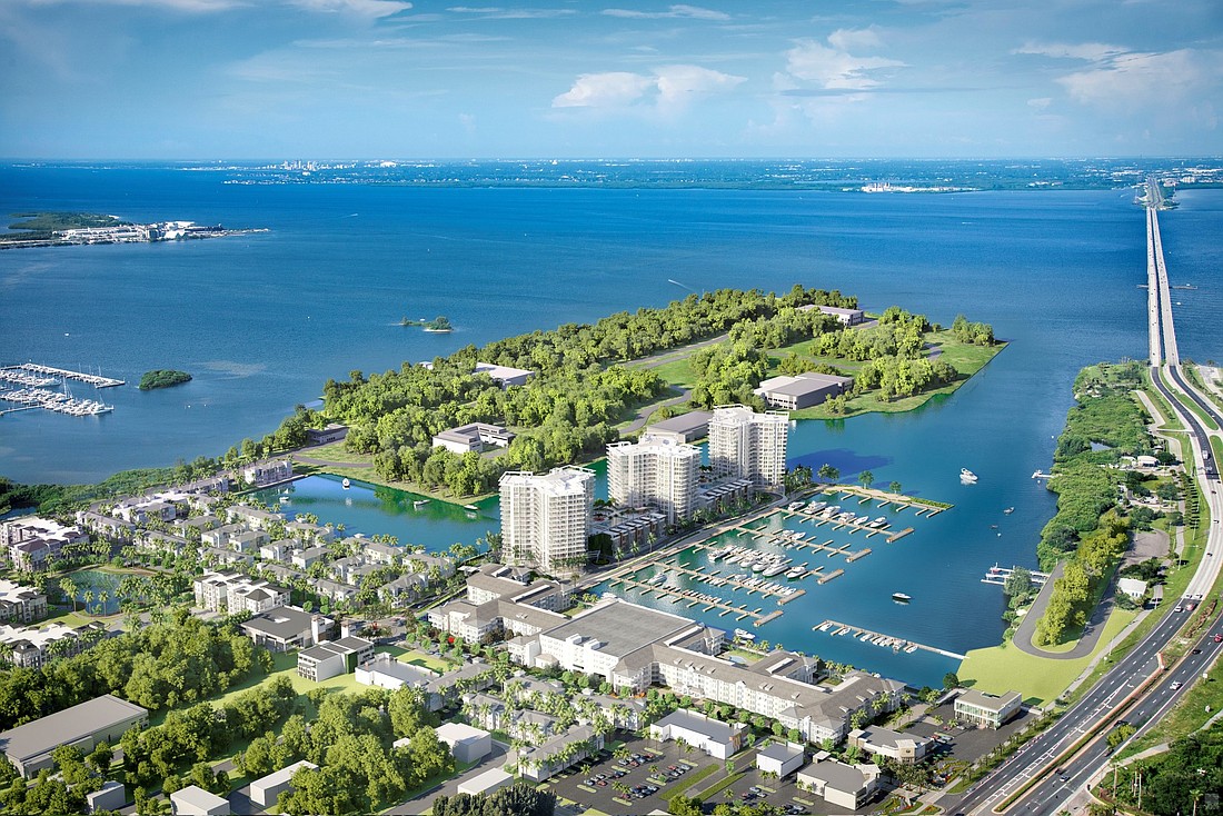 COURTESY PHOTO BTI Partners is developing the 52-acre Westshore Marina District with a mix of condos, townhomes and apartments, together with retail, boat slips and entertainment uses.