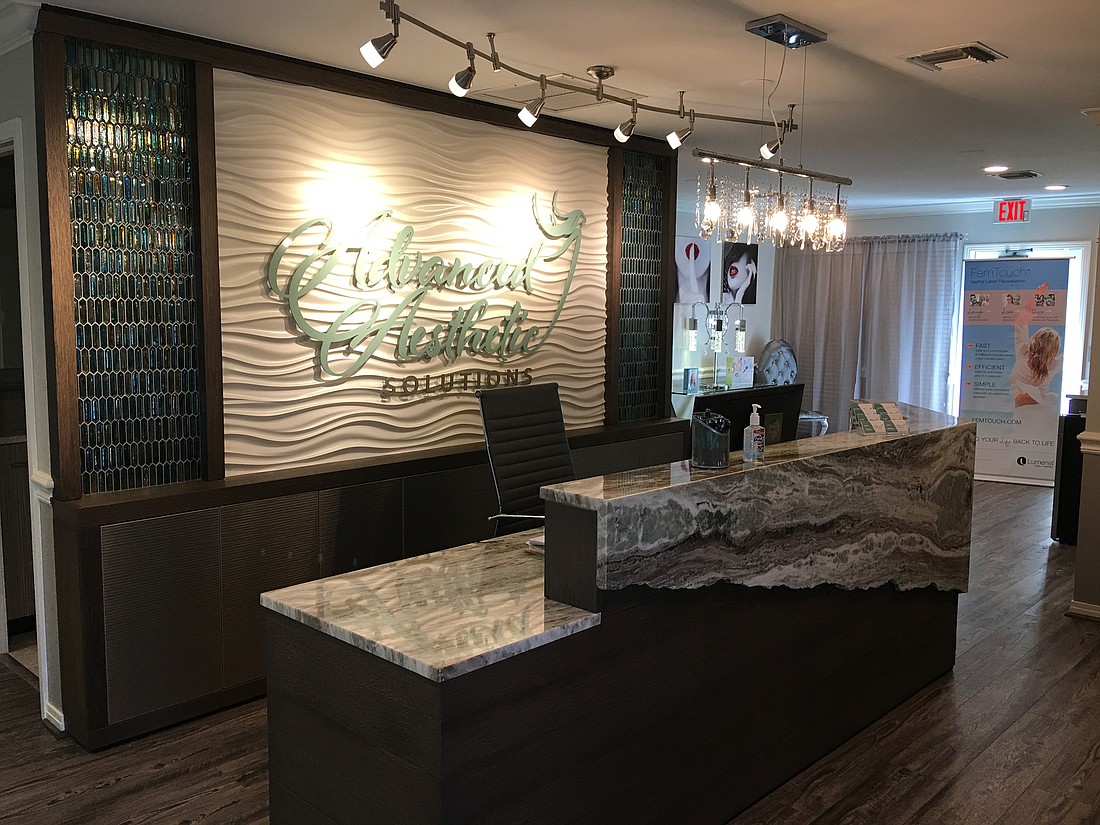 The lobby of the new location of Advanced Aesthetic Services in Fort Myers.