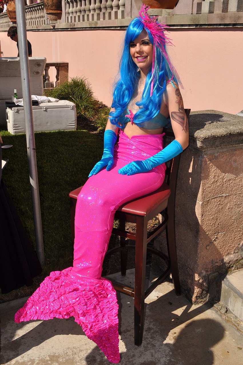 Virginia Hughes was dressed as a mermaid by the Half-Shell Oyster Houseâ€™s tent.