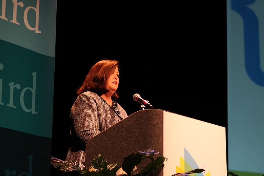 Stephanie Grosskreutz, chairwoman of the 2013 Town Hall Lecture Series