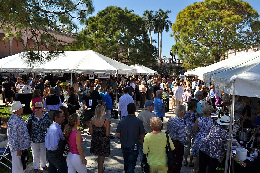 People made their way from tent to tent trying different food and wines Sunday, Jan. 27.