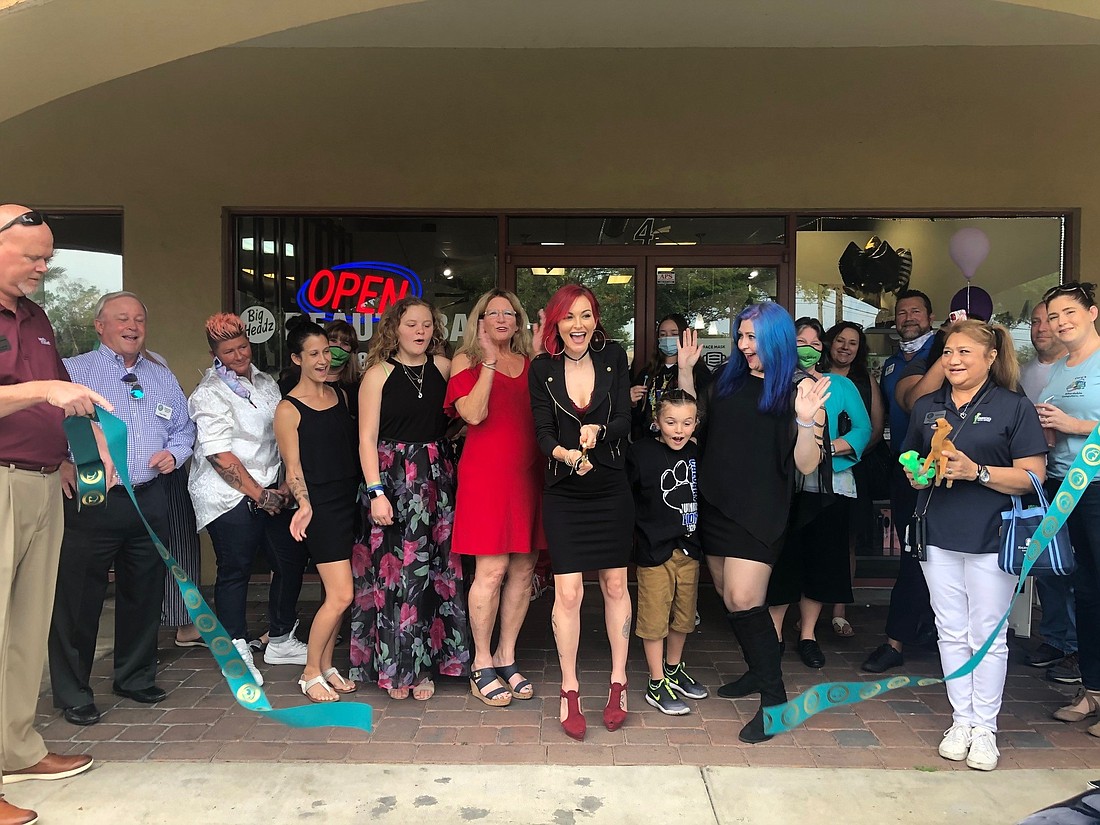 Big Headz Beauty Bar celebrated its ribbon-cutting event on April 8. Photo courtesy of the Ormond Beach Chamber of Commerce