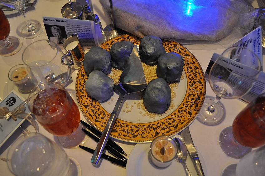 The dessert was â€œbeach rocksâ€ made up of either chocolate cake with chocolate butter cream or vanilla cake with raspberry jam.