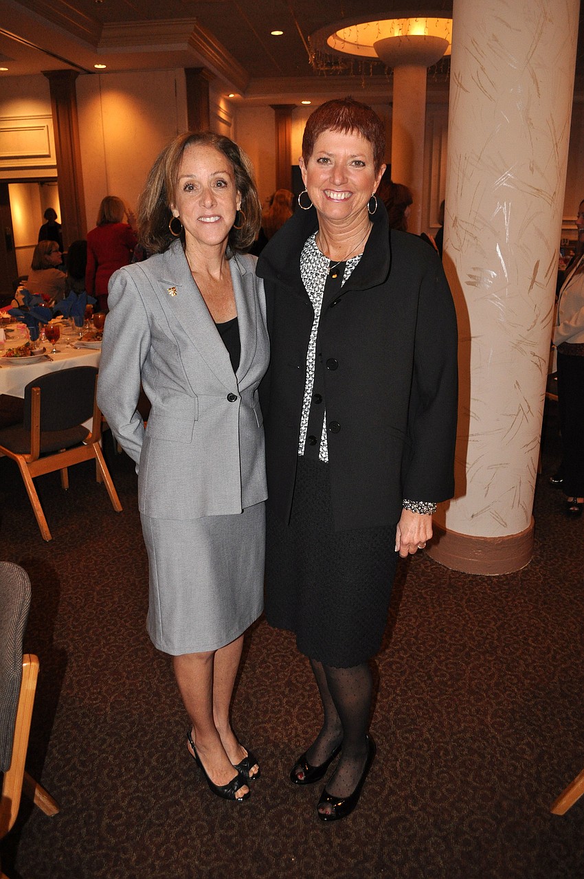 Co-chairwoman Deb Knowles with Gwen MacKenzie, CEO of Sarasota Memorial Hospital