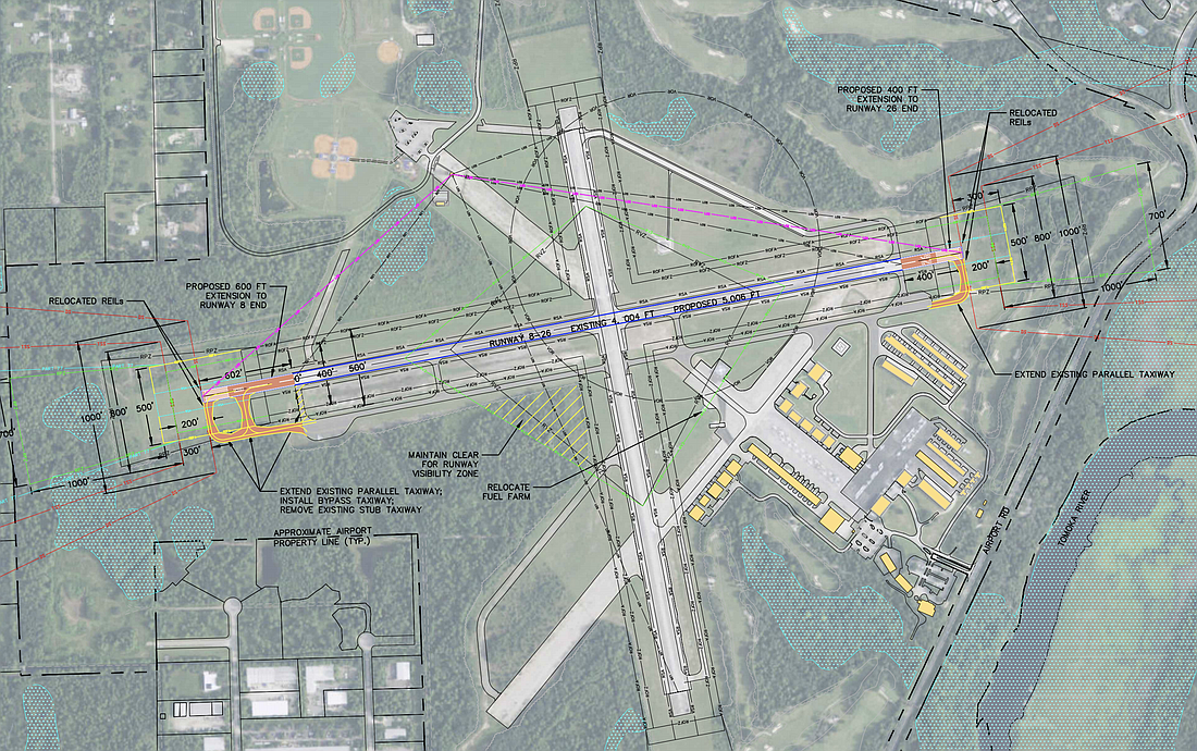 The 600-feet extension of the runway was an option suggested in the city's 2015 Airport Master Plan. Courtesy of the city of Ormond Beach