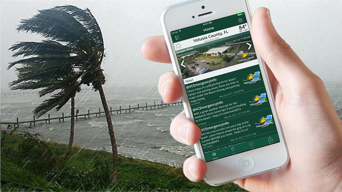 If a storm is threatening our coast, two of the best sources of real-time information are Volusia County's CodeRed alert notification system and the Volusia County Emergency Management app. Courtesy of Volusia County Government