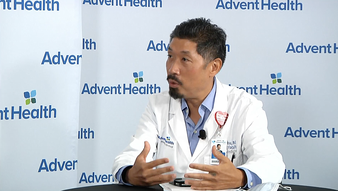 Screenshot of AdventHealth's Morning Briefing: Dr. Vincent Hsu, executive director of infection prevention and hospital epidemiologist at AdventHealth